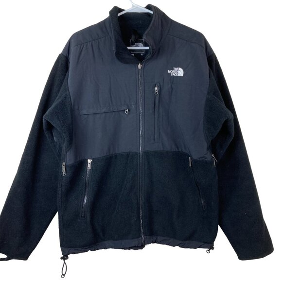 The North Face Other - The North Face Polartec Men Sz L Black Denali Fleece Jacket Full Zip White Logo